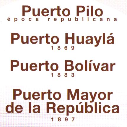 puerto pilo (epoca republicana), Puerto Huyalá 1869, Puerto Bolivar 1883, Puerto Mayor de la república 1897